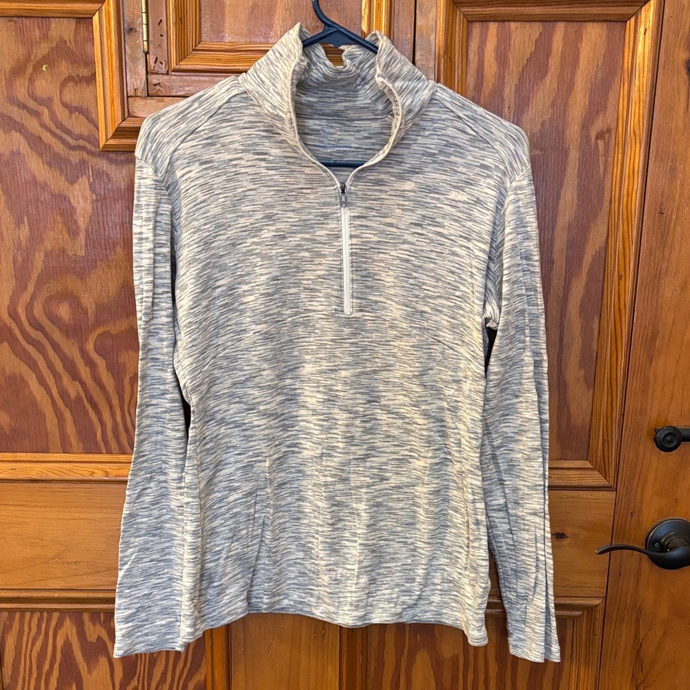 Columbia large Gray and blue print Quarter-Zip Pullover